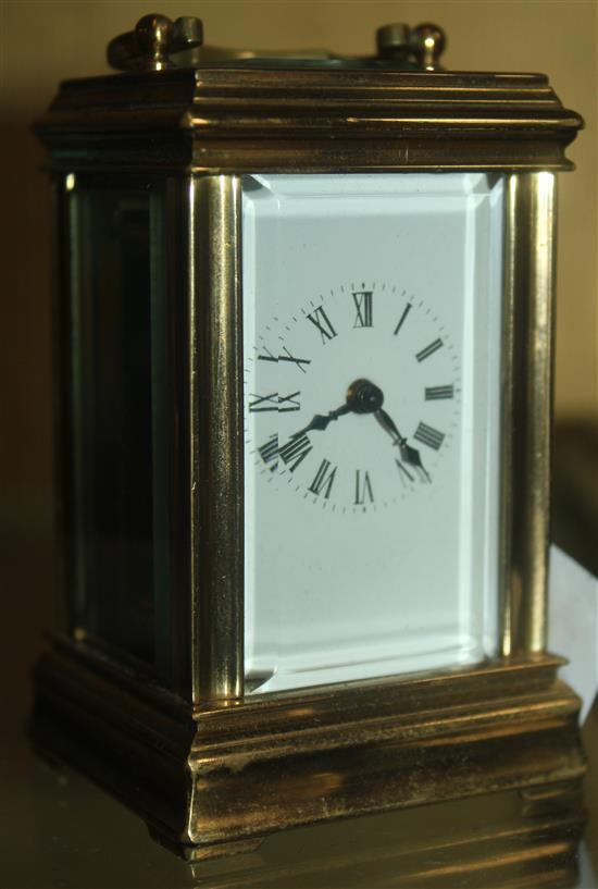 Small brass carriage clock